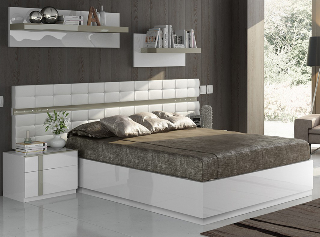 Кровать 209 Con Zocalo (160x200) белая без ящика для белья