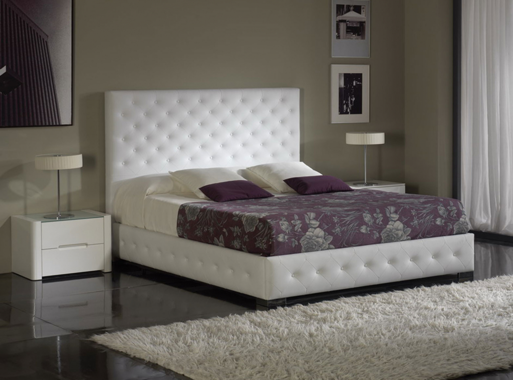Кровать 636 Alma (180x190) белая без ящика для белья