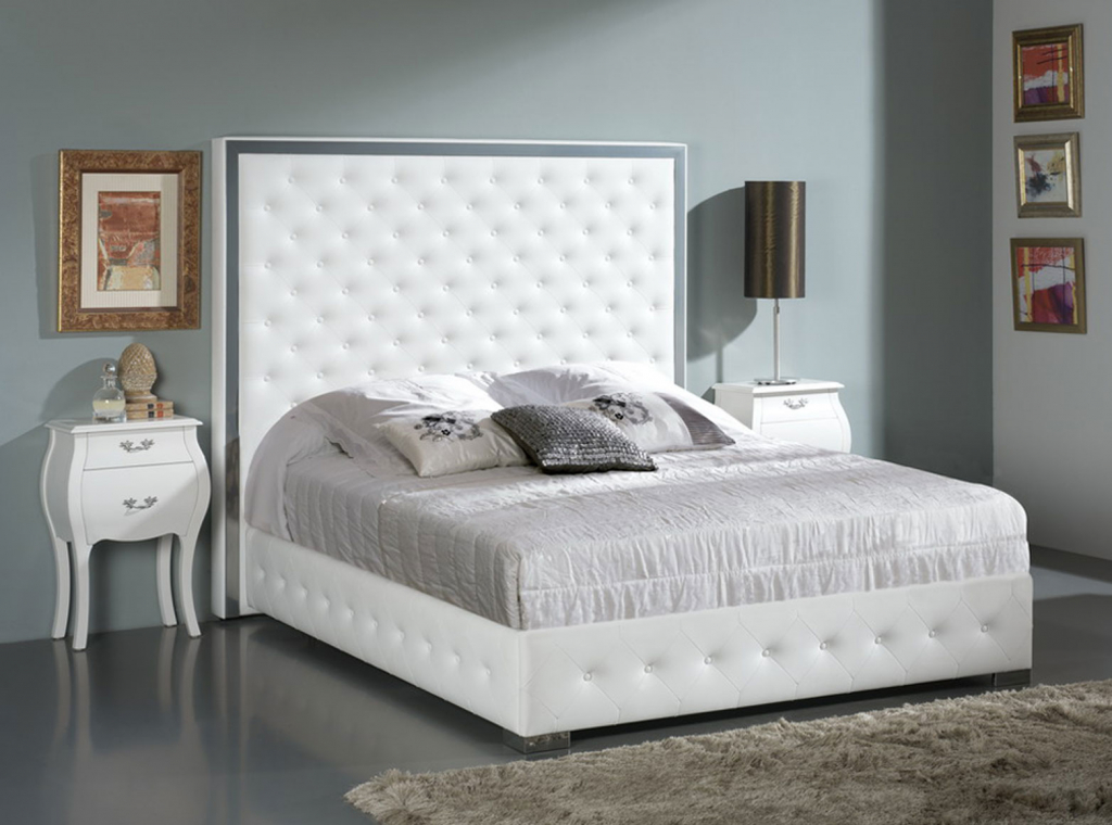 Кровать 639 Valeria (160x190) белая без ящика для белья